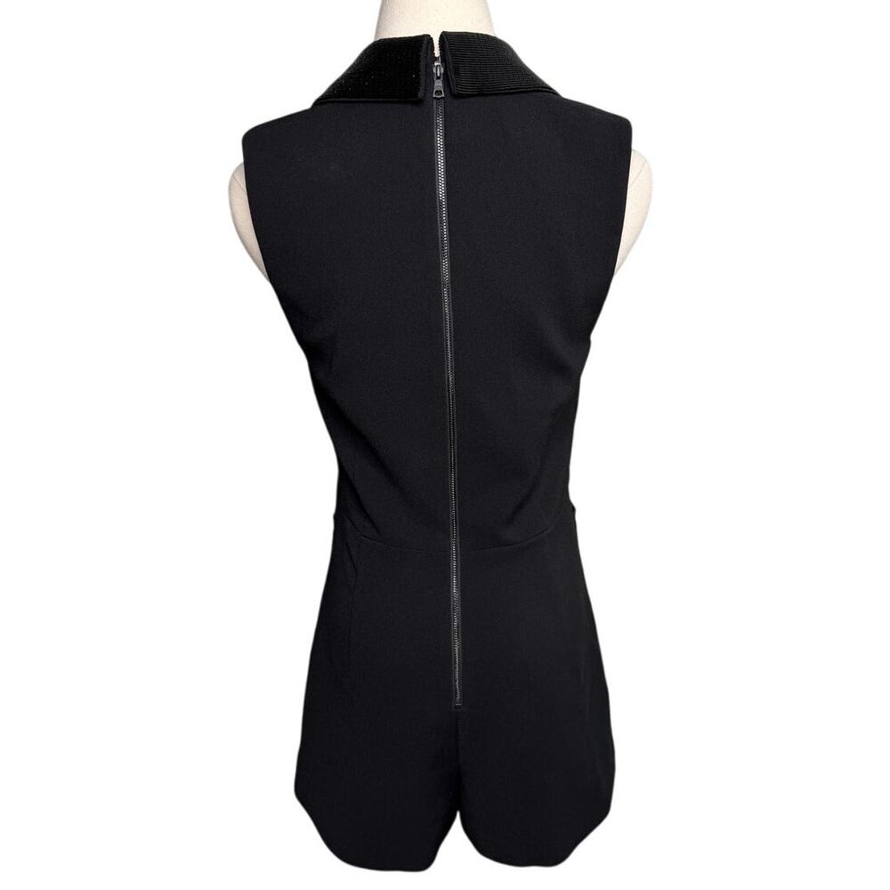 Alice + Olivia Carlena Tuxedo Romper Double Breasted Blazer black beaded size 2 - Picture 8 of 16